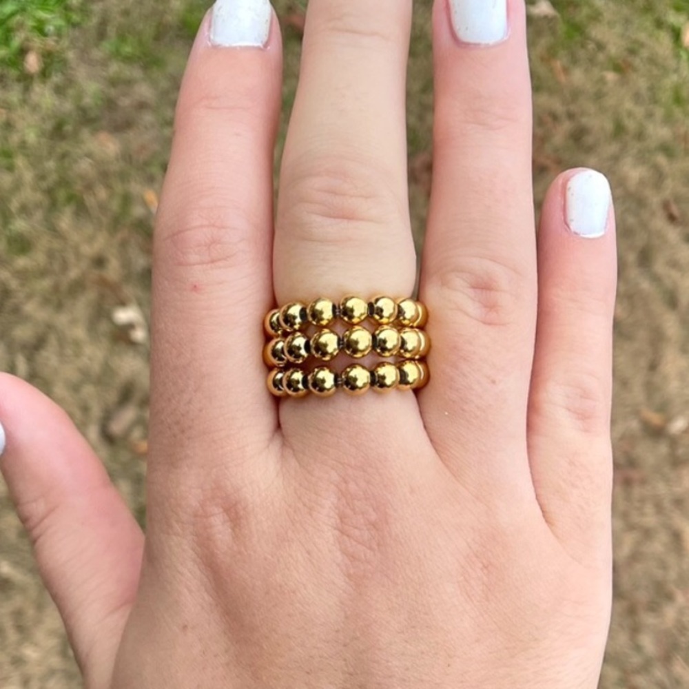 14K Gold Filled Beaded Stretch Ring